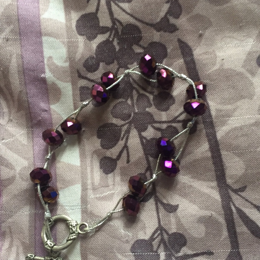 Purple bead bracelet